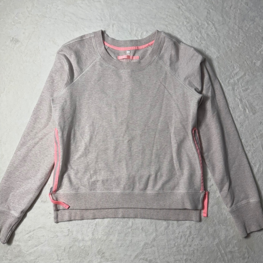 LULULEMON Rejuvenate Pullover Sweatshirt Dune Ivory Cream Pink Side Zip‎ Top 6
